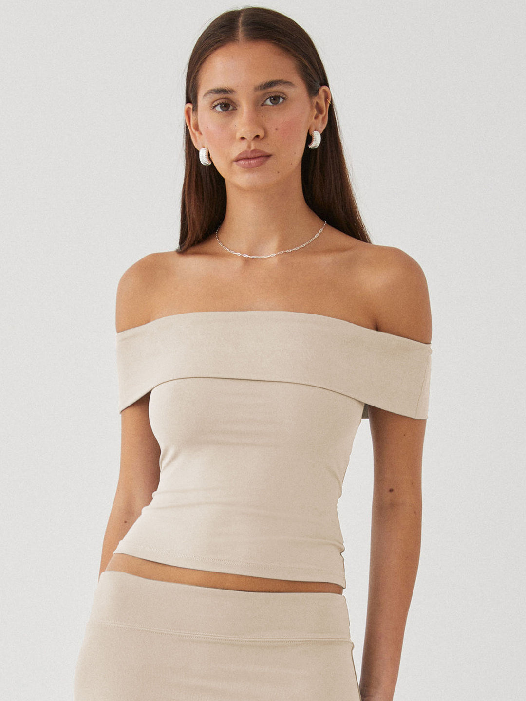Damer Off-Shoulder Top med figursyet snit Stilla