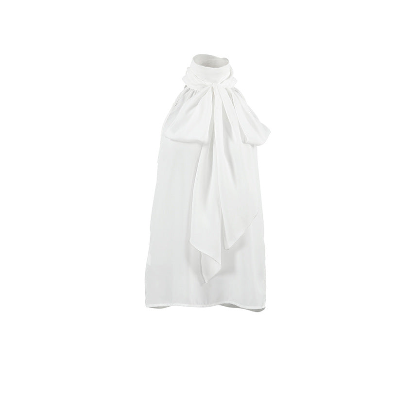 Dame blouse med smart sløjfe krave og elegant snit Stilla