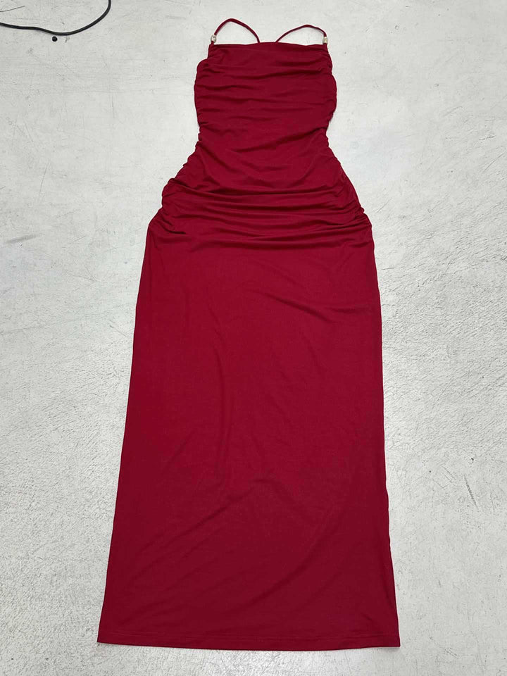 Damen elegantes Maxikleid mit raffinierten Rüschendetails und verstellbaren Trägern Skovae