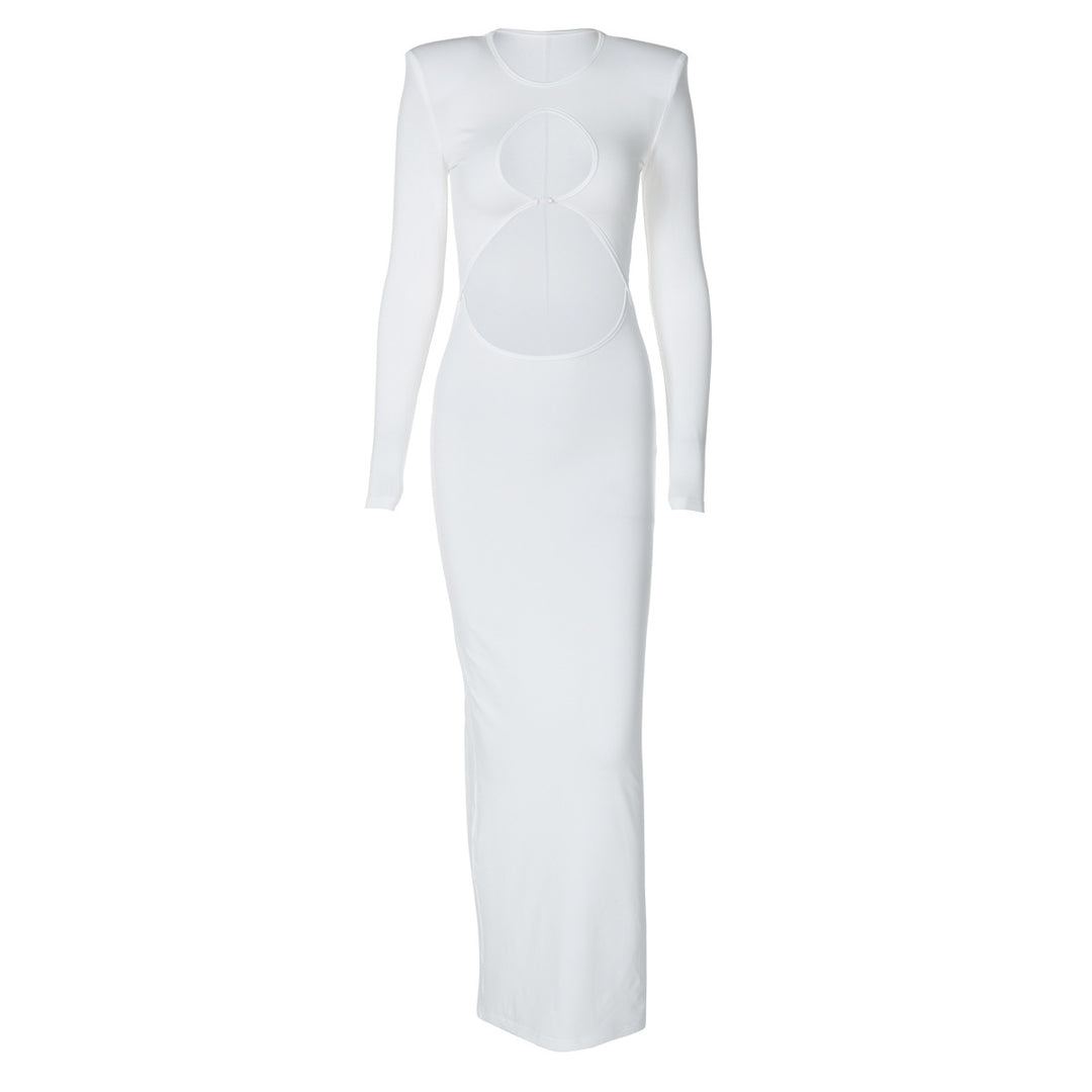 Dame Elegant Maxikjole med transparente indsatser og innovativt cut-out-design Stilla