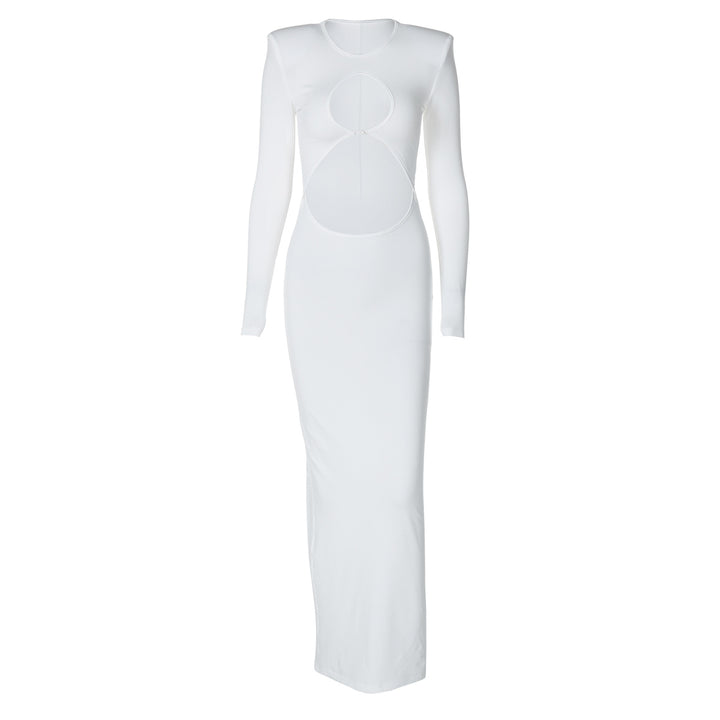 Dame Elegant Maxikjole med transparente indsatser og innovativt cut-out-design Stilla