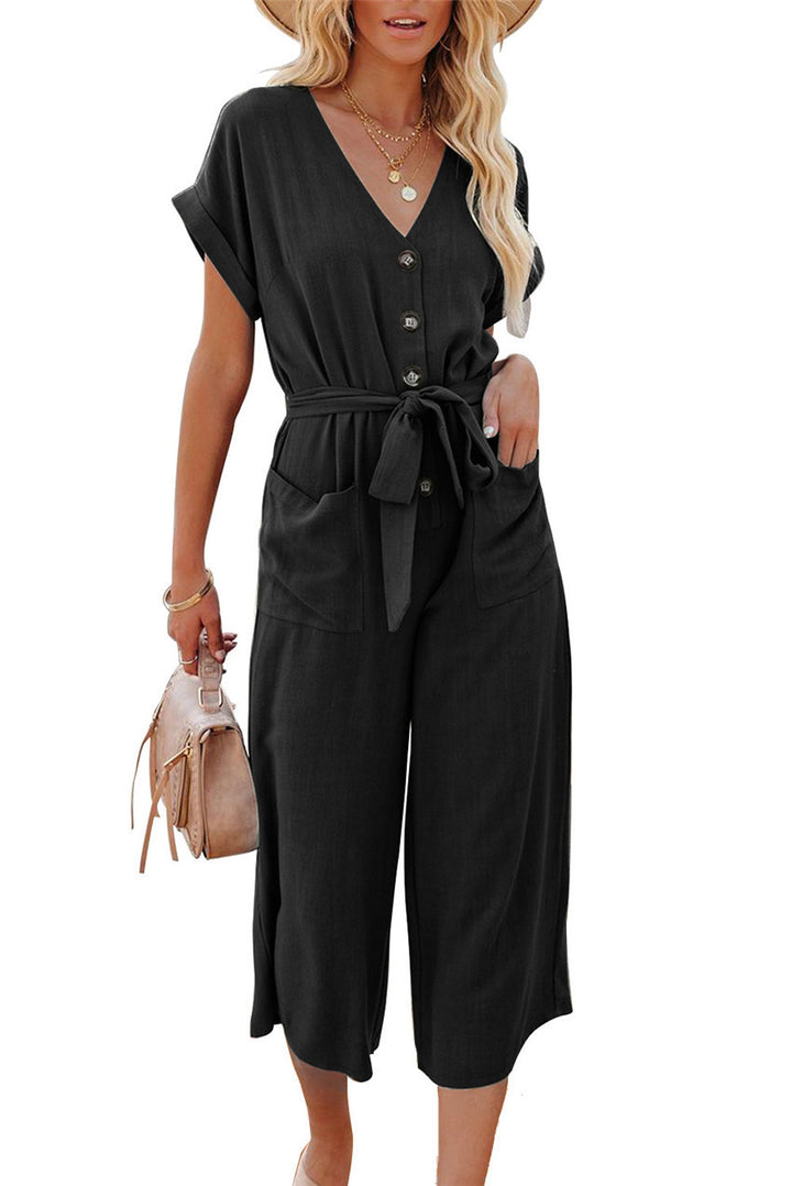Dame Jumpsuit med V-udskæring og praktiske lommer Stilla