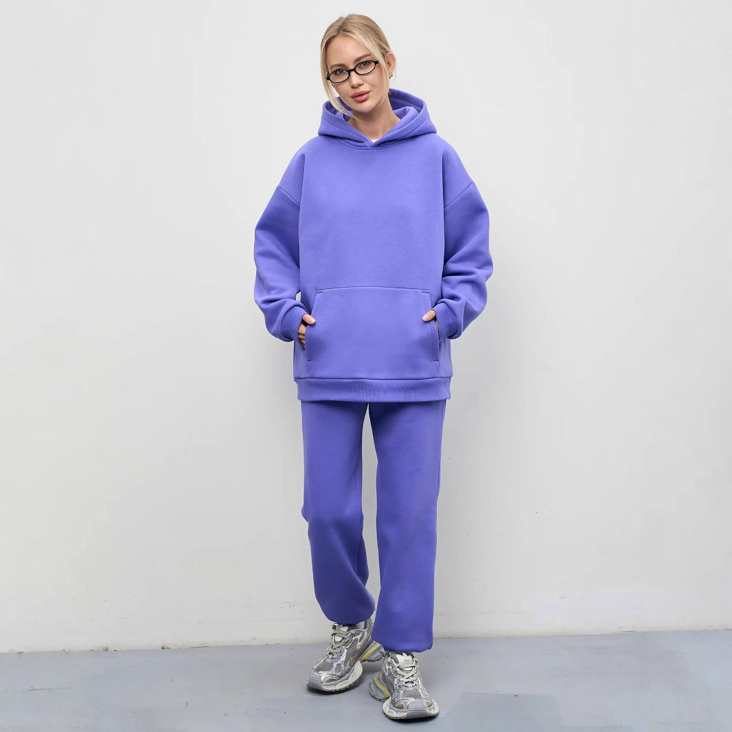 Dame Oversized Hoodie og Behagelige Joggingbukser i Moderne Design