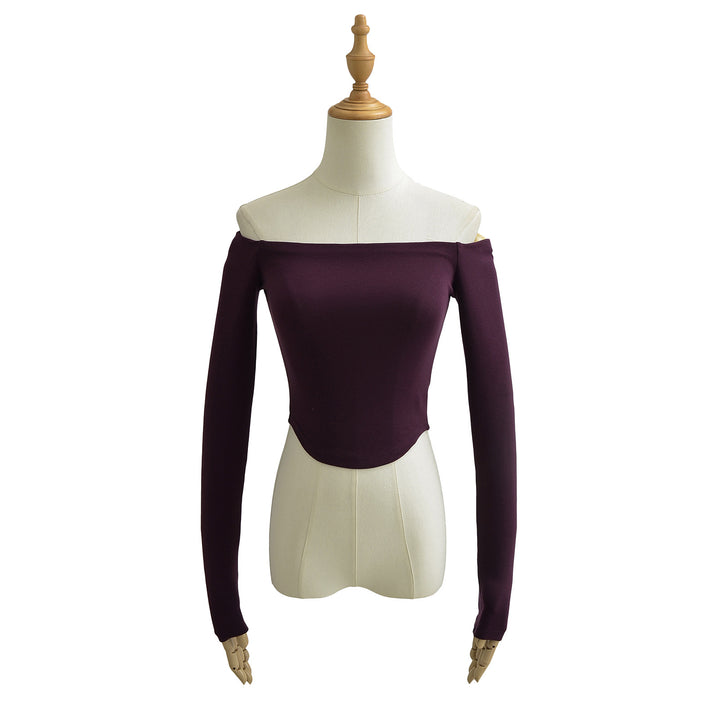 Dame Off-Shoulder Langærmet Top med figursyet snit og elegant design Stilla
