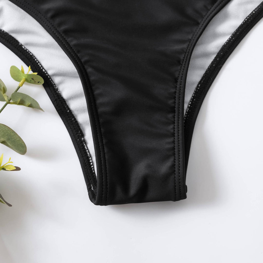 Dame Crop-Bikini med asymmetrisk design og høj talje Skovae