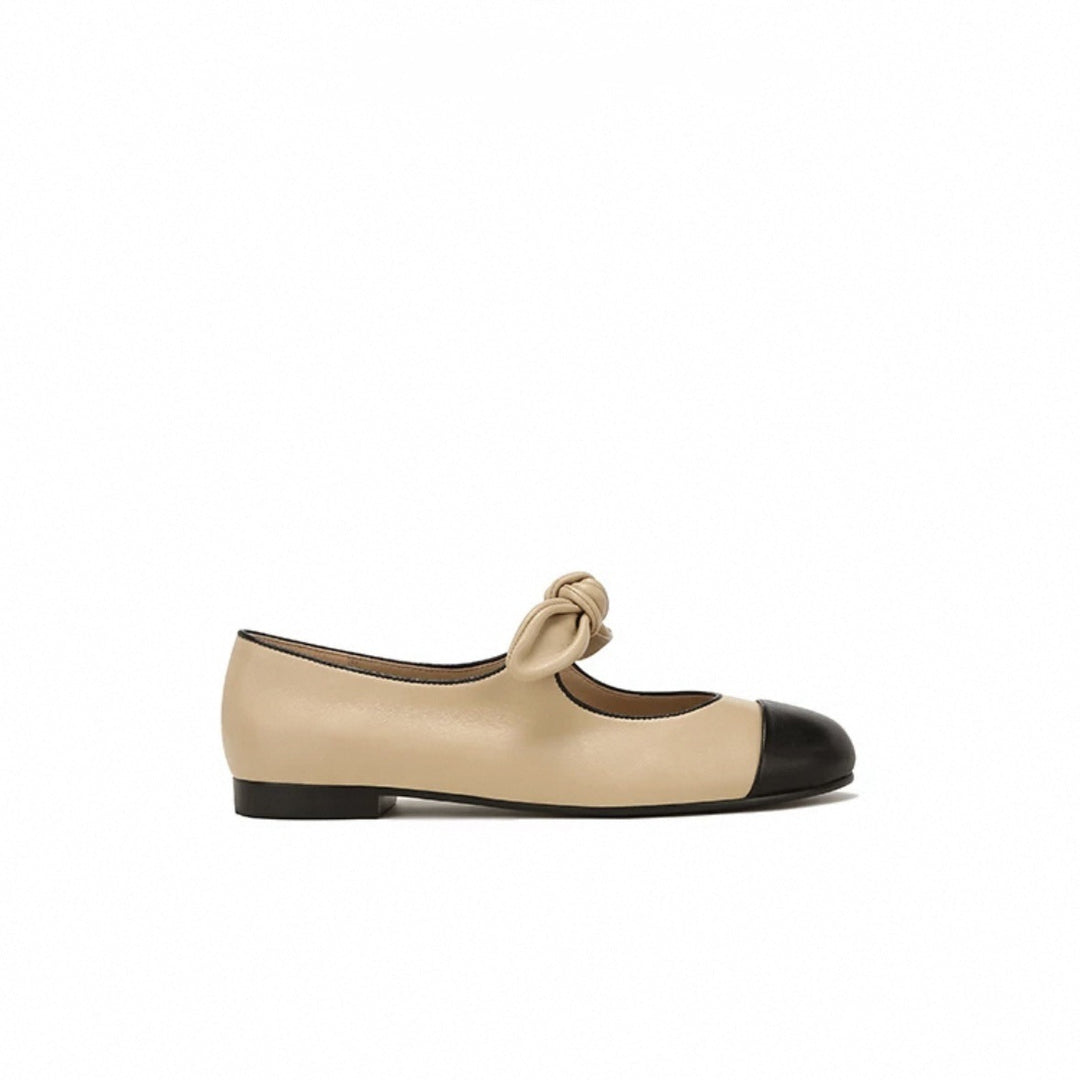 Femme Elegant Knude Detalje Ballerina Flad Stilla