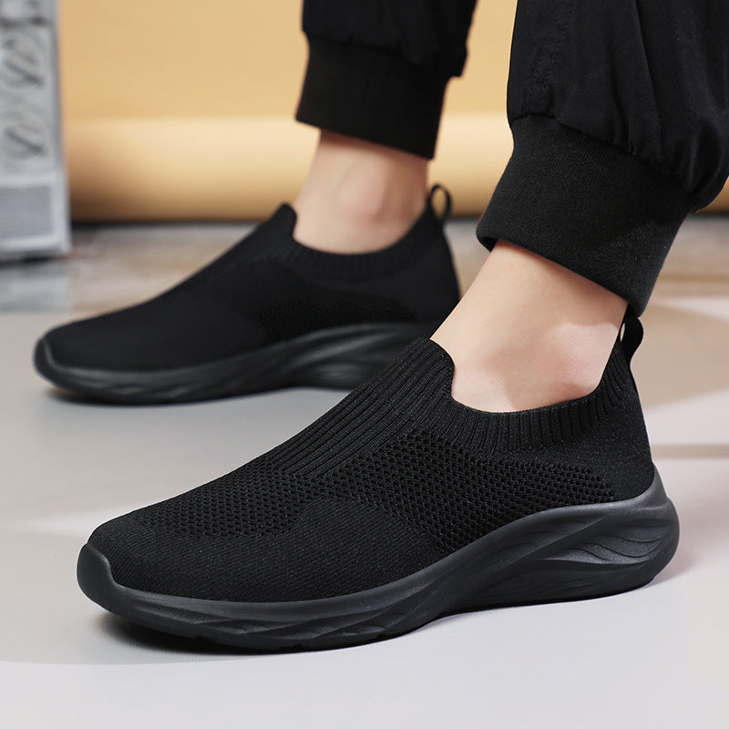 Unisex nan elastisk strik-sneakersko med ergonomisk dæmpningssål og hælsløjfe Skovae