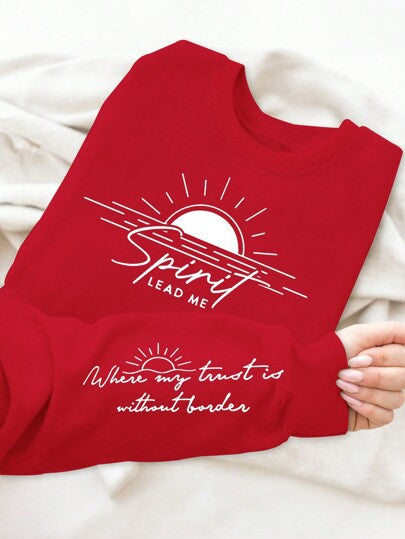 Kvinders sweatshirt med inspirerende print og blødt flydende stof Stilla