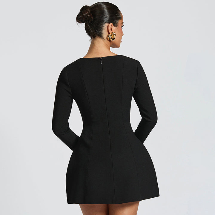 Femme Elegantes Langærmet Slagkjole Stilla