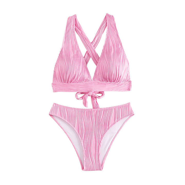 Damer Sporty Bikini-Sæt med Ribstruktur Skovae