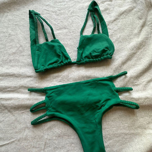 Dame bikini med trendy stropdesign og højt talje Stilla
