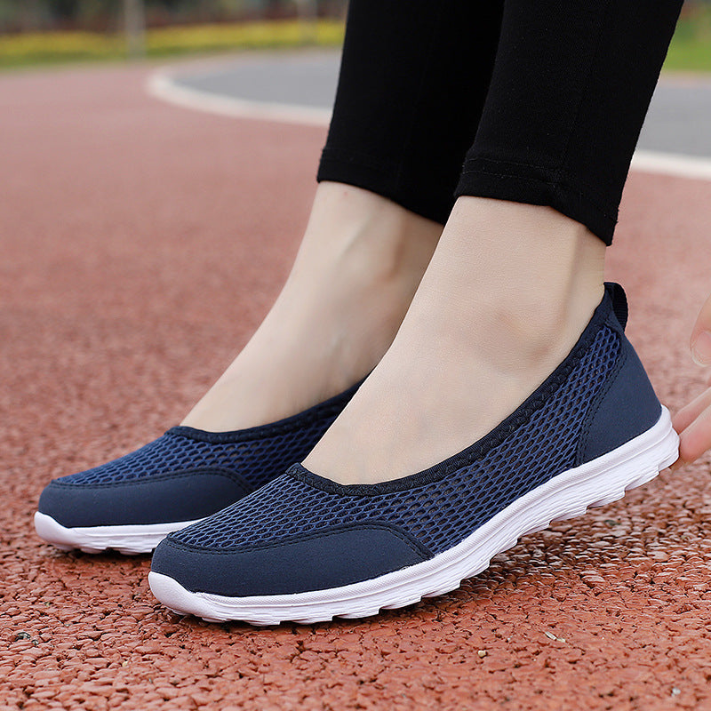 Kvinder nan åndbare net ballerina sneakers med fleksibel skridsikker sål og polstret fodseng Skovae