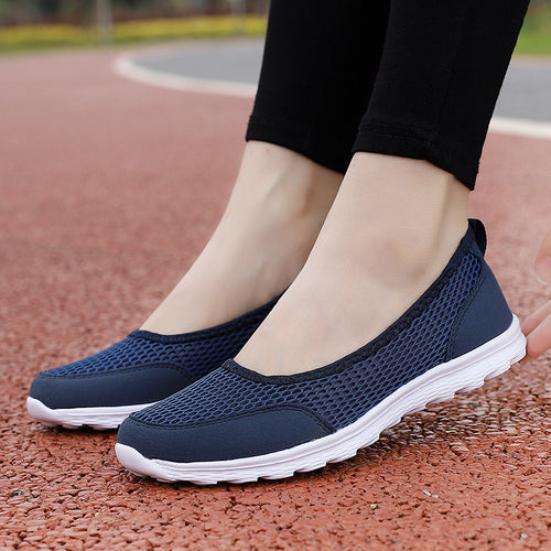 Kvinder nan åndbare net ballerina sneakers med fleksibel skridsikker sål og polstret fodseng Skovae