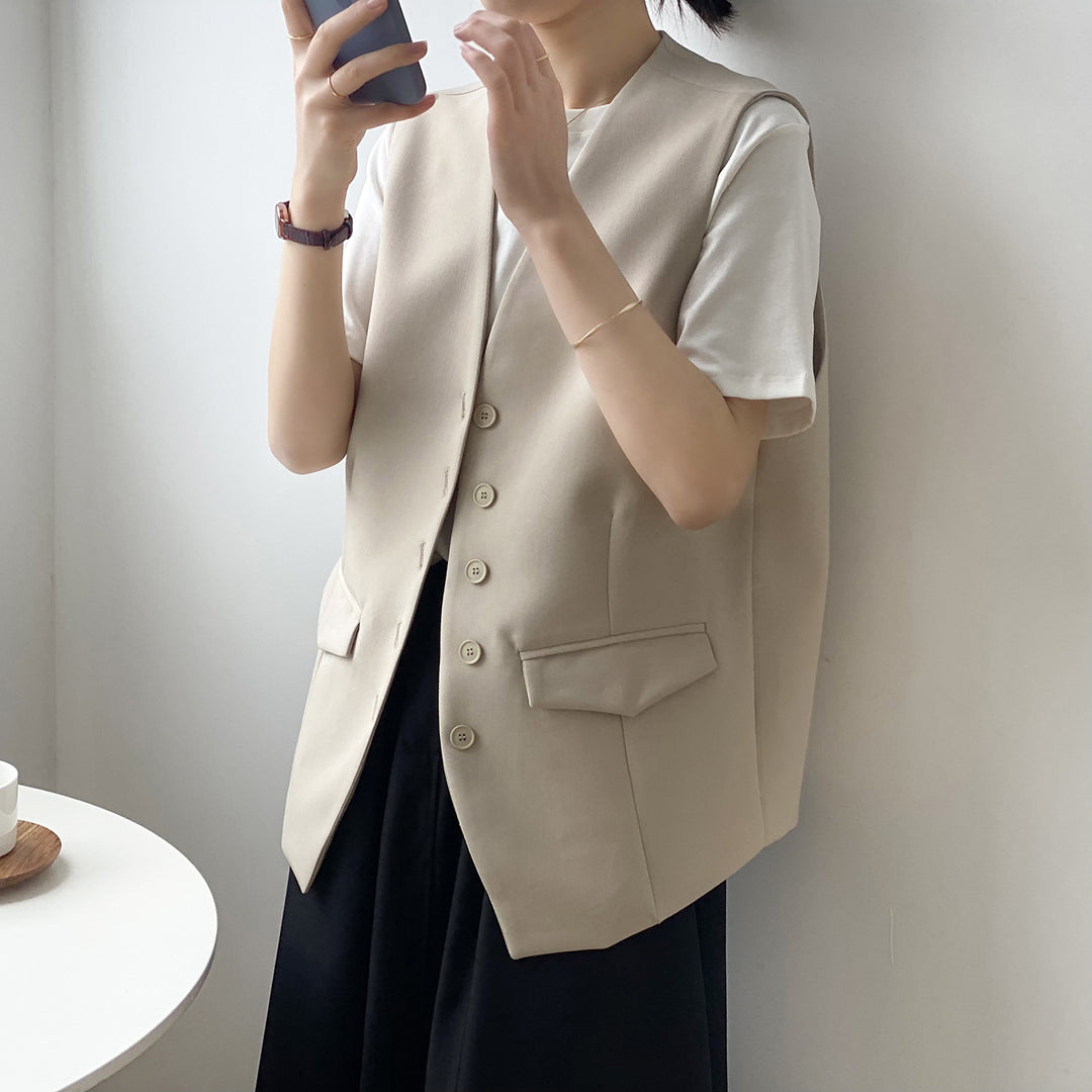 Dame elegant vest med praktiske lommer og moderne snit Stilla