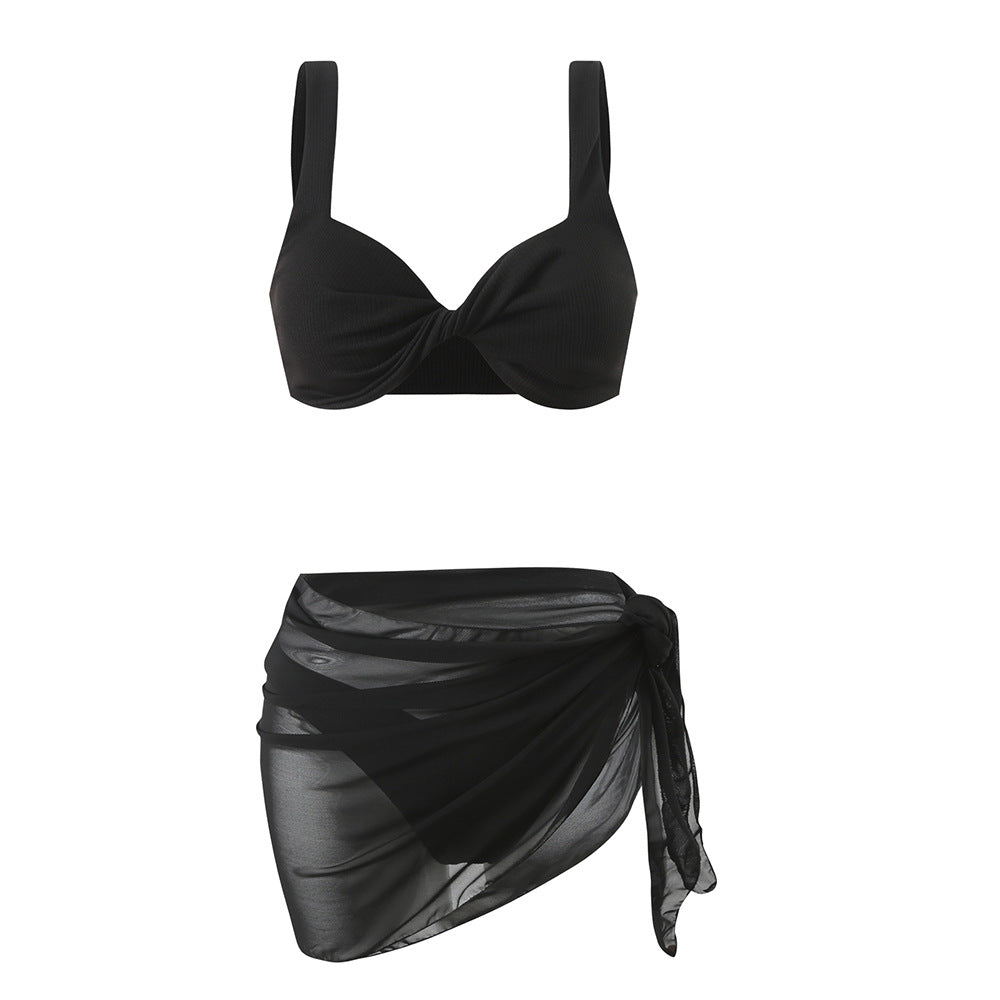 Dame Bikini-sæt med dekorativt indpakningsdesign og justerbare stropper Stilla