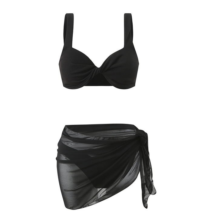 Dame Bikini-sæt med dekorativt indpakningsdesign og justerbare stropper Stilla