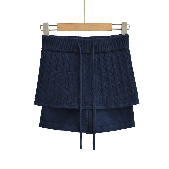 Dame Sporty Shorts med dobbeltlagd strikkedesign og elastisk talje Stilla