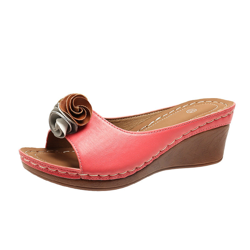 Dame elegante kile-clogs med floralt dekorer Stilla