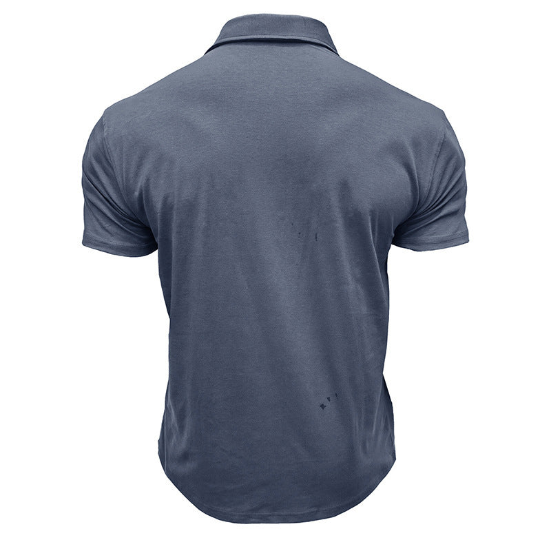 Herrer Poloshirt med praktisk brystlomme og moderne ståkrave Stilla