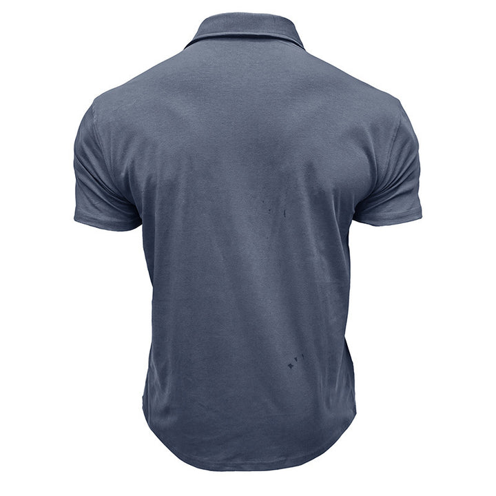 Herrer Poloshirt med praktisk brystlomme og moderne ståkrave Stilla