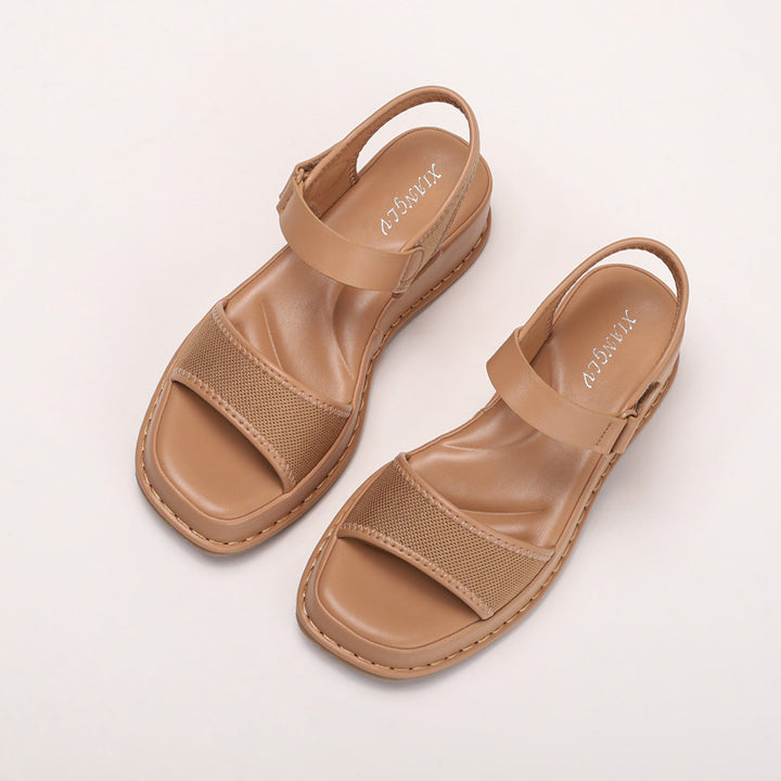 Dame Komfortable Wedge-Sandaler med sikker velcro og åndbar overmaterialeteknologi Stilla