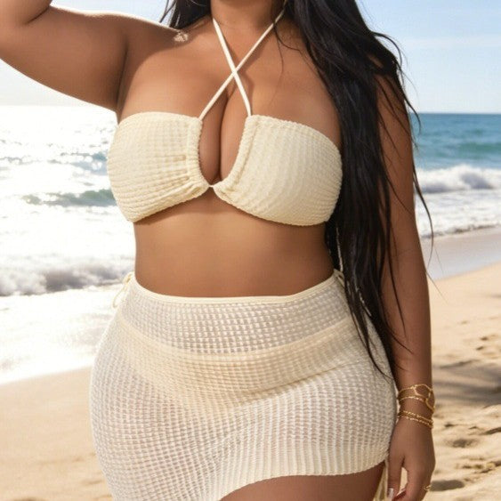 Dame Bandeau-bikini med asymmetrisk nederdel Skovae