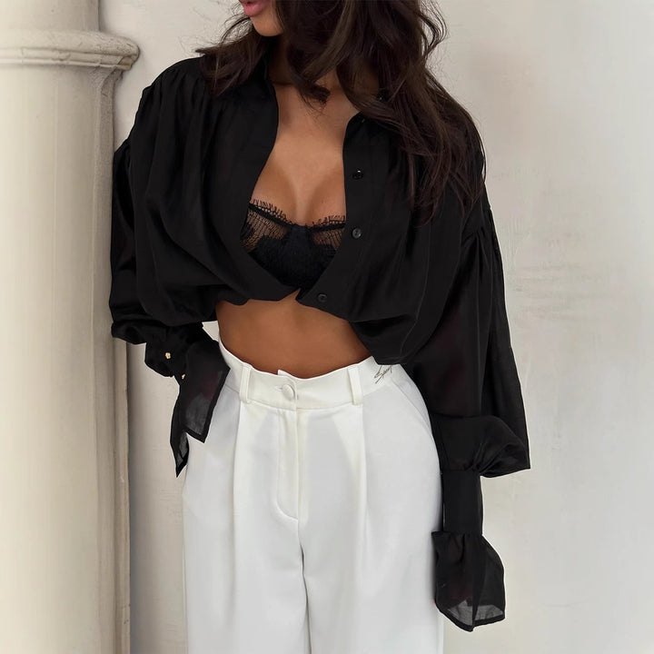 Dame Gennemsigtig Oversized Bluse Stilla