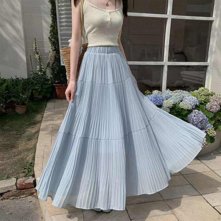 Dames maxi skirt med elegante plisseringer Stilla