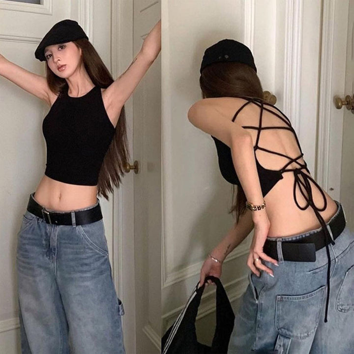 Dame Cross-Back Crop Top Stilla