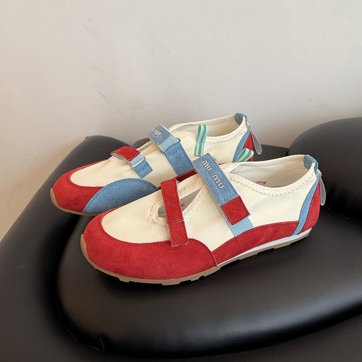 Femme Sporty Casual Multi-Texturerede Sneakers Stilla
