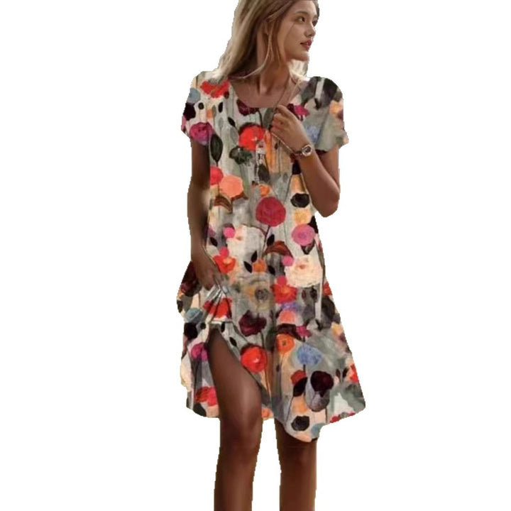 Damer Floral Maxikjole med sidelukning og lette folder Stilla