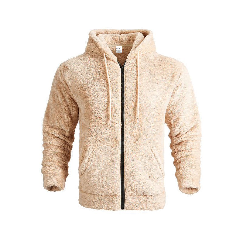 Herre hyggelig fleece-hoodie med praktiske sidelommer og justerbar snøre Stilla