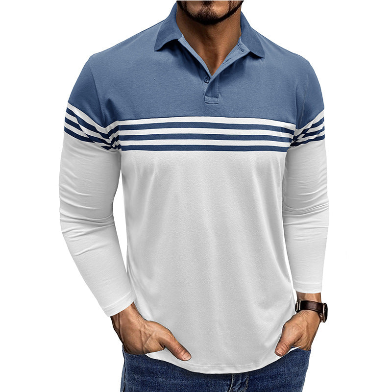 Herrer Poloshirt med moderigtigt stribemix og kvalitetsbomuldsstof Stilla