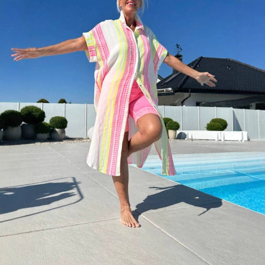 Dame Knap-Down Strand Cover-Up Tunika Stilla