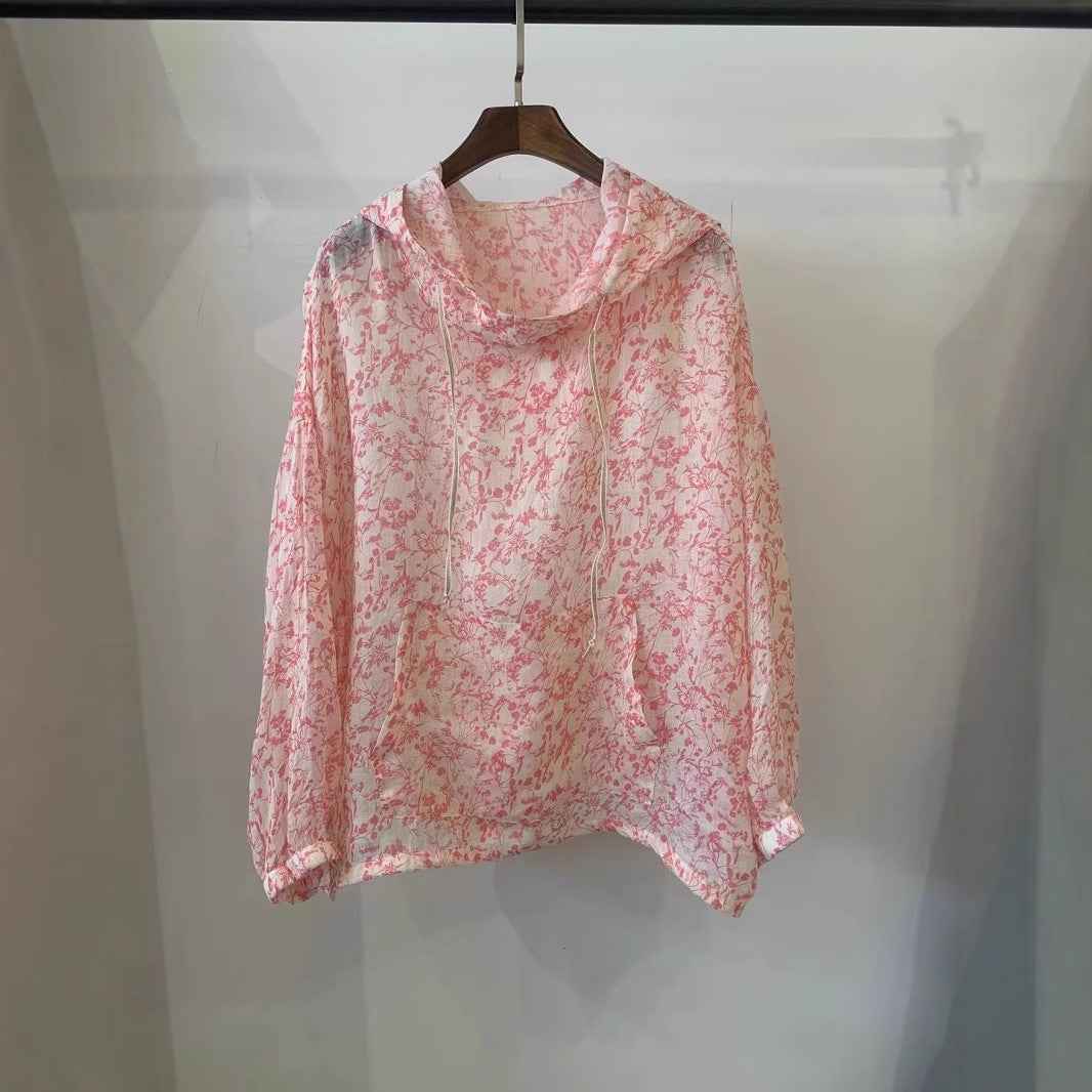 Dame Hættetrøje Blomstret Print Pullover Stilla