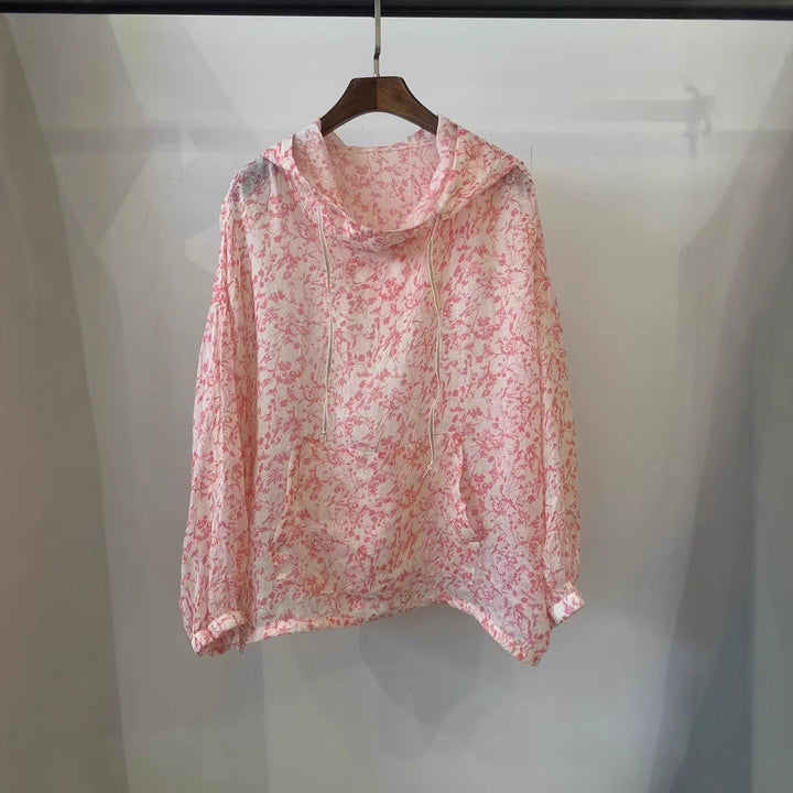 Dame Hættetrøje Blomstret Print Pullover Stilla
