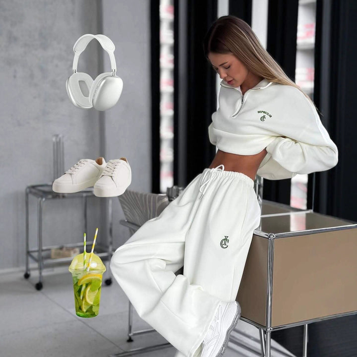 Damer sporty sweater sæt med høj krave og komfortabel pasform Stilla
