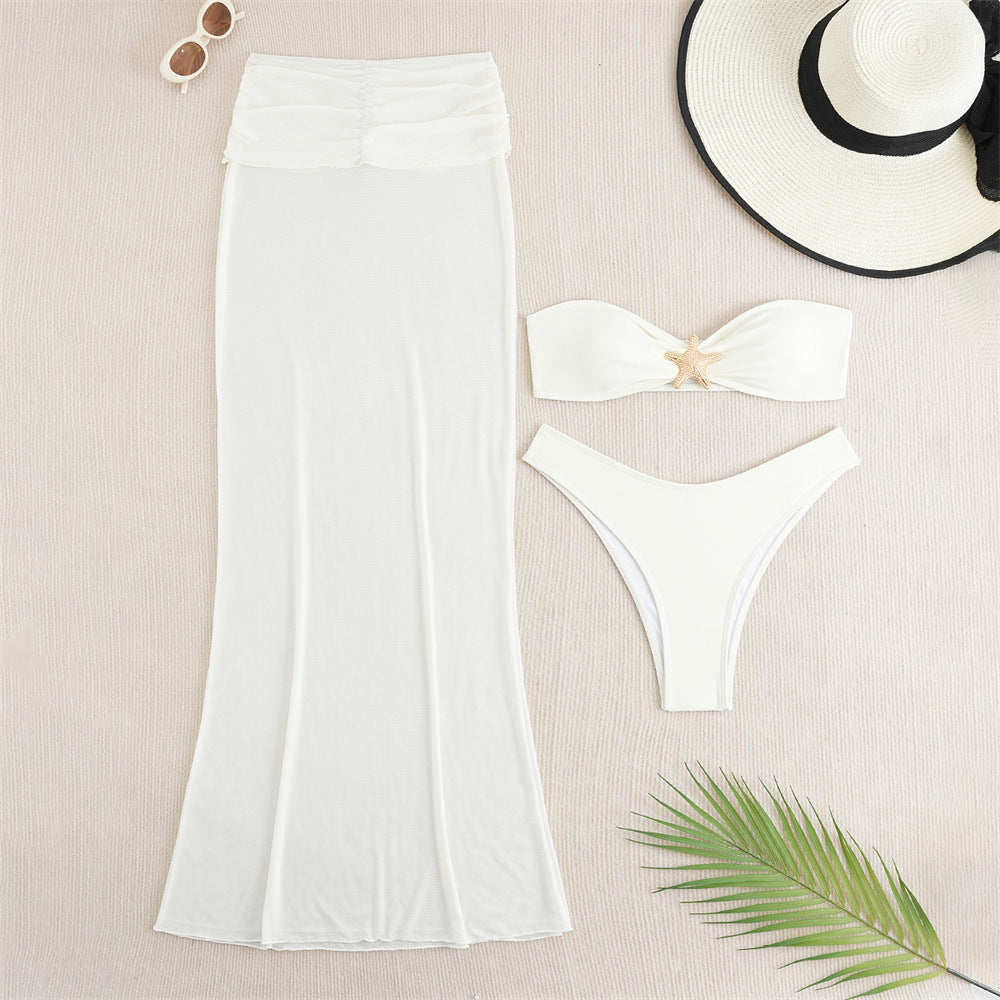 Dame Bandeau-bikini-nederdel med elegant snit Skovae