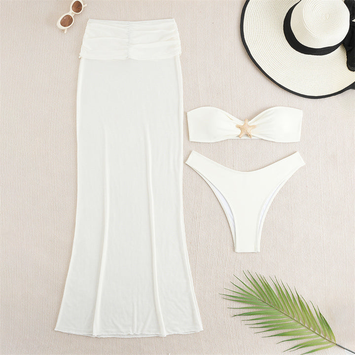 Dame Bandeau-bikini-nederdel med elegant snit Skovae