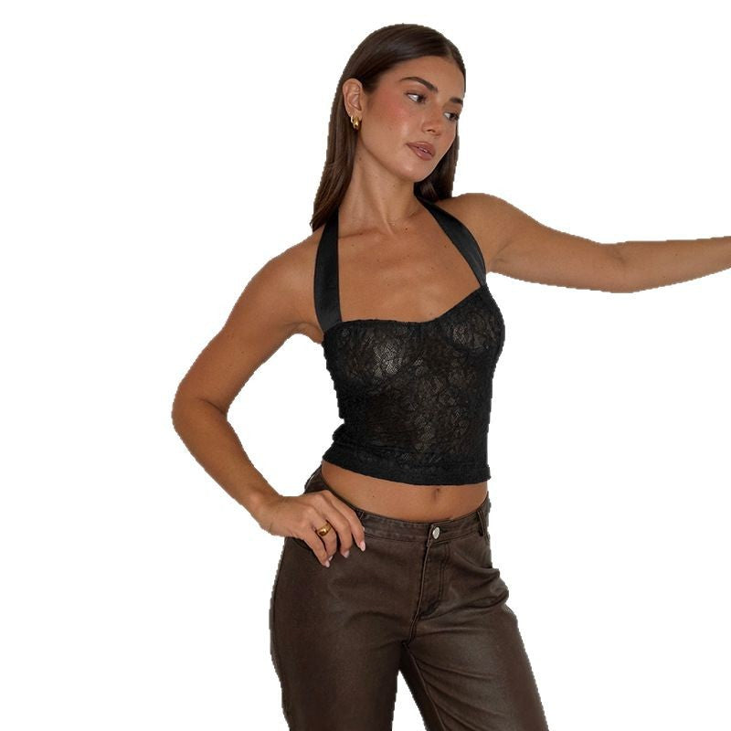 Dame Spids Halter Cropped Top Stilla 1751515844