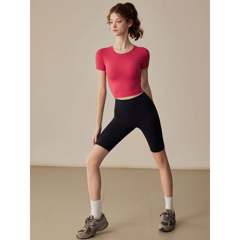 Dame Sporty Crop-Top med Vavdesign og åben ryg Stilla