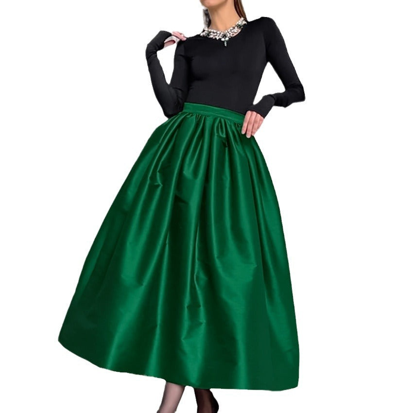 Dame elegante Maxiskørter med bred pasform og svajende kant Stilla