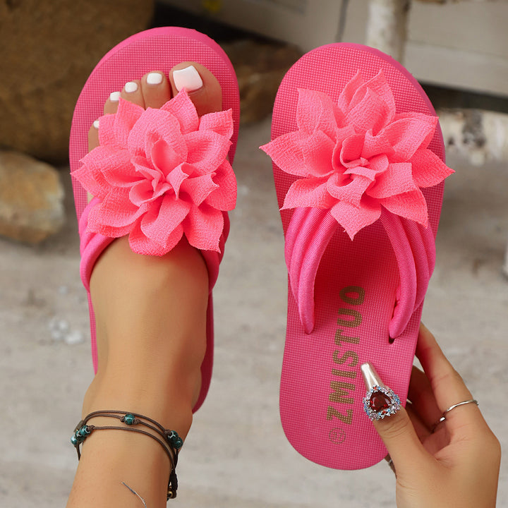 Dame Elegant Tåsplit Sandaler med blomstret design Stilla