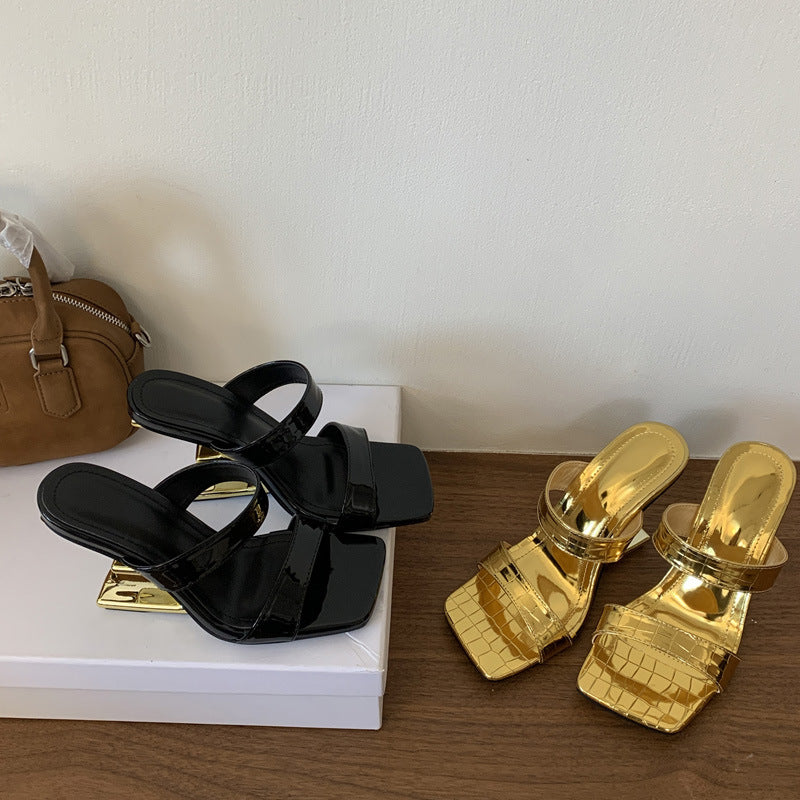Dame højhælede sandaler med trendy design og komfortabel blok hæl Stilla