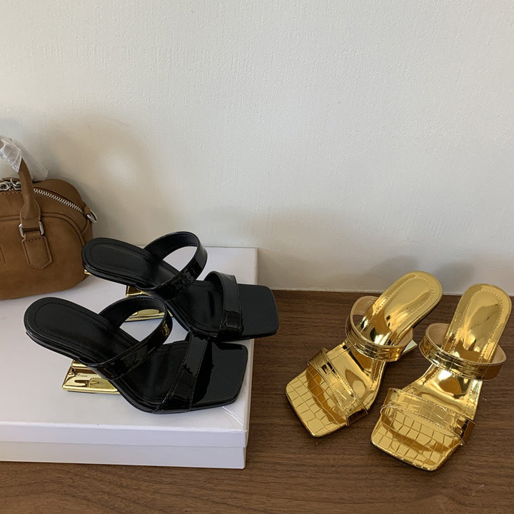 Dame højhælede sandaler med trendy design og komfortabel blok hæl Stilla