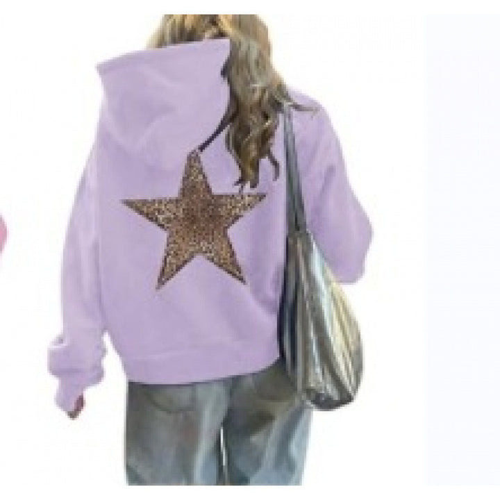Kvinders hoodie med glitrende stjernesymposium Skovae