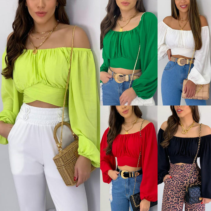 Damer Off-Shoulder Bluse med voluminøse ærmer Stilla