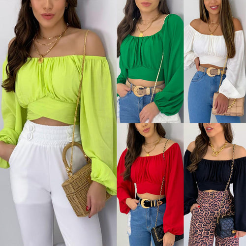 Damer Off-Shoulder Bluse med voluminøse ærmer Stilla