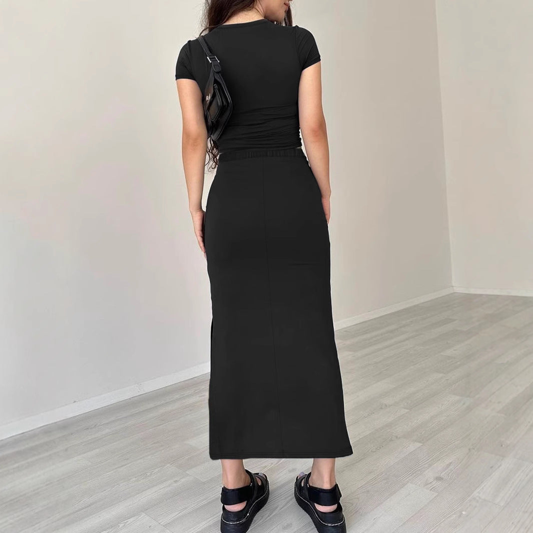 Damer cropped top og maxiskirt sæt Stilla