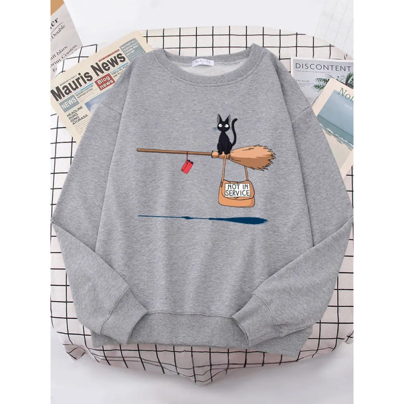 Kvinders sweatshirt med kreativ kat design Skovae